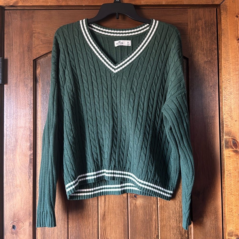 Hollister Striped V-Neck Sweater
